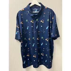 Rorie Whelan RW Golf Men's‎ Polo Navy Golf Carts Size XXL